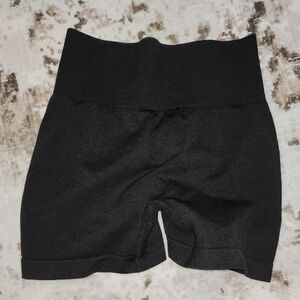 Women's Black High-Waisted Scruch-back Butt Lift Shorts